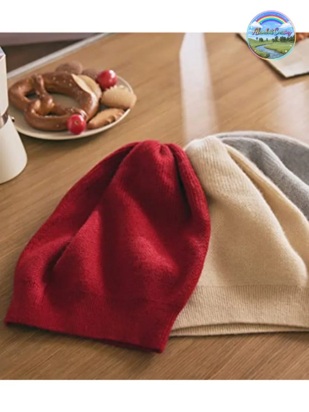 100% Cashmere Oversized Beanie Hat Women Gift Box Premium